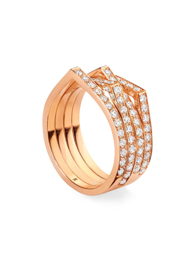 Repossi Women's Antifer 18k Rose Gold & Diamond Ring In Pink_gold