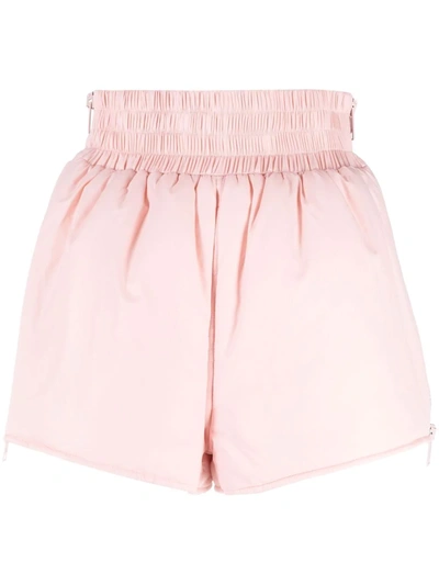 Red Valentino Black Tag Nylon Shorts W/side Zips In Pink