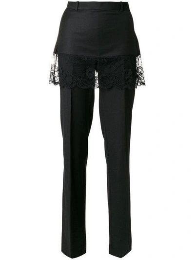 Givenchy Lace Overlay Tailored Trousers In Black
