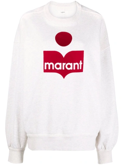 Isabel Marant Étoile Mindy Felted Logo-print Sweatshirt In Neutrals