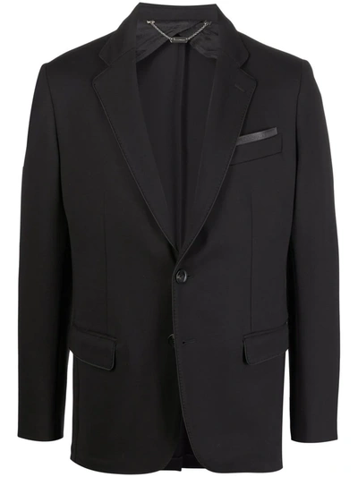 Billionaire Embossed-logo Single-breasted Blazer In Schwarz