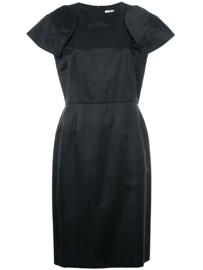 Pre-owned Comme Des Garçons Padded Shoulder Shift Dress In Black