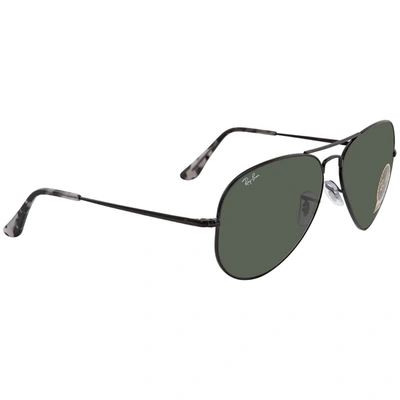 Ray Ban Aviator Metal Ii Black Aviator Unisex Sunglasses Rb3689 914831 62  In Black / Green / Gun Metal | ModeSens