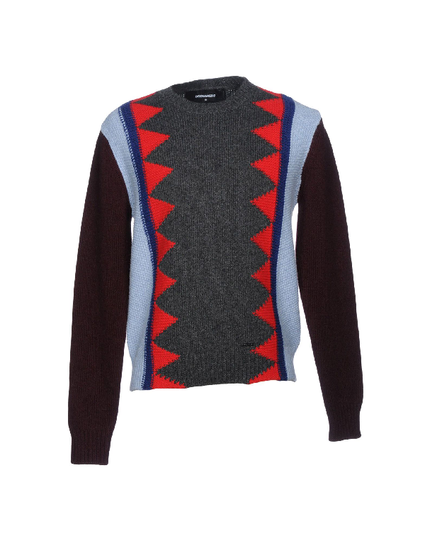 Dsquared2 Contrast Knit Patterned Sweater In Multicolor | ModeSens