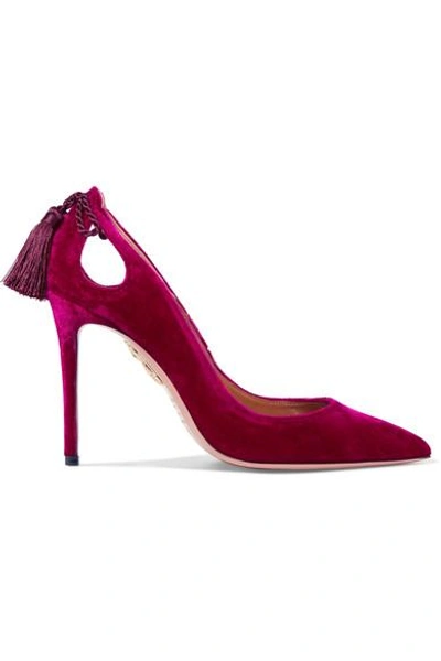 Aquazzura Forever Marilyn Tasseled Velvet Pumps