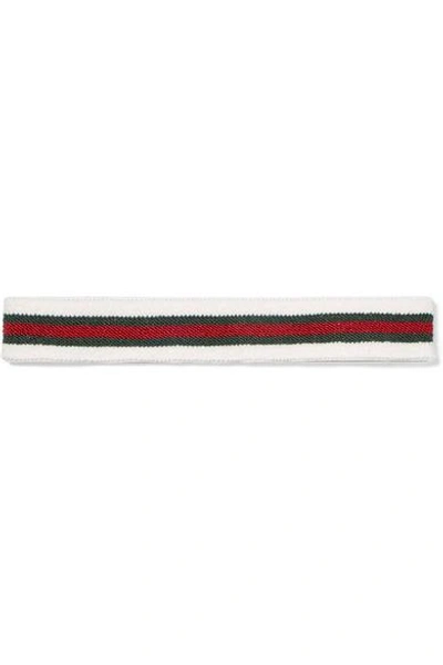 Gucci Striped Stretch-knit Headband In Ivory