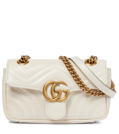 Gucci Gg Marmont Mini Crossbody Bag In White