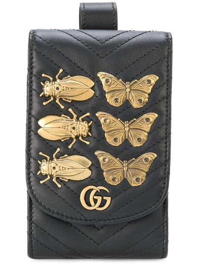 Gucci Gg Marmont Animal Studs Belt Accessory In Black