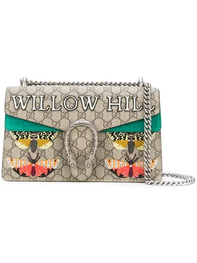 Gucci 'willow Hill' Dionysus Embroidered Shoulder Bag In Neutrals