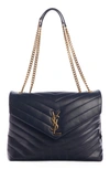 Saint Laurent Medium Loulou Matelassé Leather Shoulder Bag In Marine