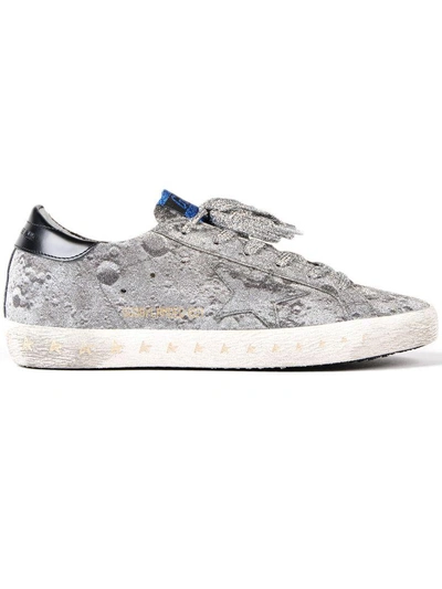 Golden Goose Super Star Printed Sneakers In Silver