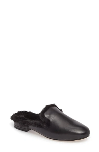 Michael Michael Kors Natasha Flat Faux-fur Mule Loafer In Black Faux Fur