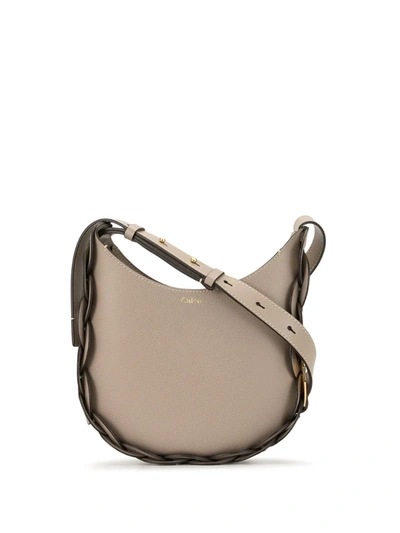 Chloé Darryl Small Braided Smooth And Textured-leather Shoulder Bag In Motty Grey