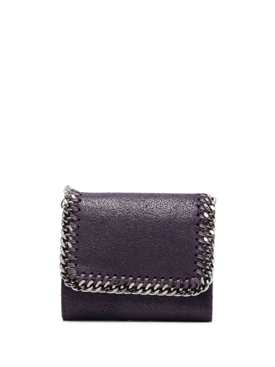 Stella Mccartney Purple Small Falabella Flap Wallet In Pink & Purple