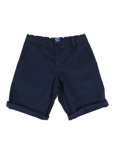 Fay Kids' Stretch Cotton Bermuda Shorts In Blue