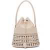 Alaïa Laser-cut Corset Bucket Top-handle Bag In Galet