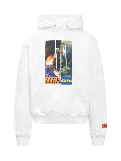 Heron Preston White Split Herons Hoodie