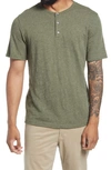 Vince Men's Tri-blend Henley Shirt In H Echo Park