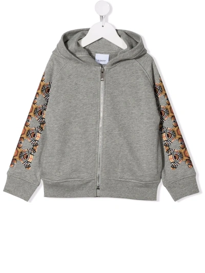 Burberry Kids' Boy's Vintage Check Bear Hooded Jacket In Grey