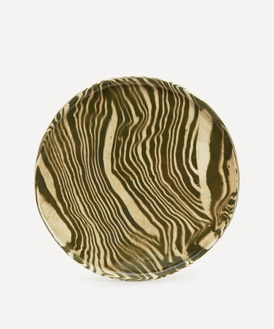 Henry Holland Studio Green And White Dinner Plate In Green/ivory