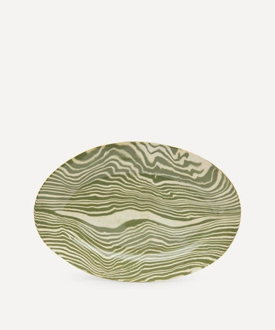 Henry Holland Studio Green And White Serving Platter In Green/ivory