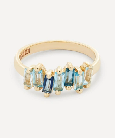 Suzanne Kalan 14ct Gold Multi Blue Topaz Fireworks Ring