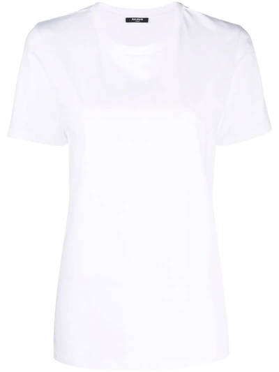 Balmain Flocked Logo T-shirt In White