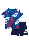 Nike Babies' Sportswear Kids' Toss Allover Print Graphic Tee & Shorts Set In Multicolor