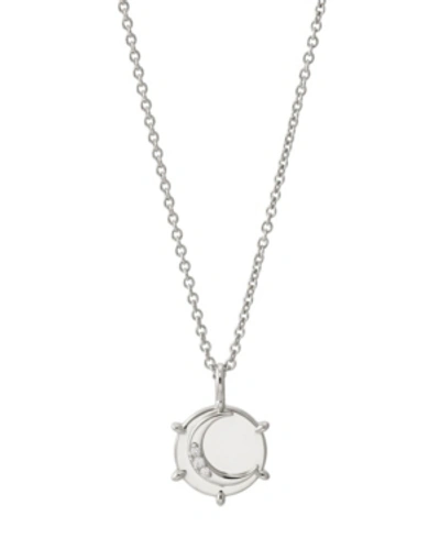 Ava Nadri Moon Pendant Necklace In Silver-tone