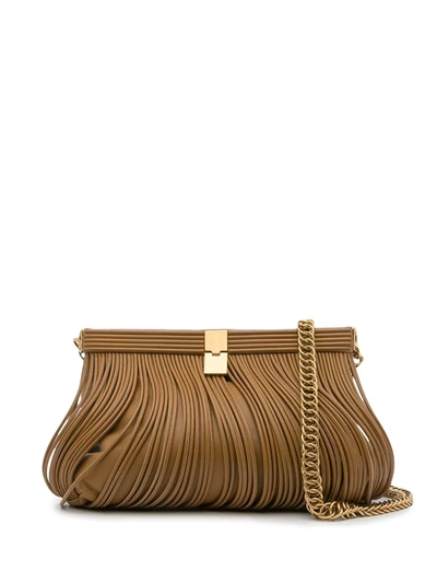 Proenza Schouler Rolo Leather Frame Clutch In Brown
