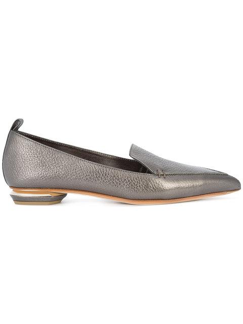 metallic pointed toe flats