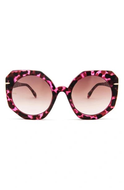 Mita Sole 54mm Gradient Sunglasses In Pink Demi / Gradient Amber