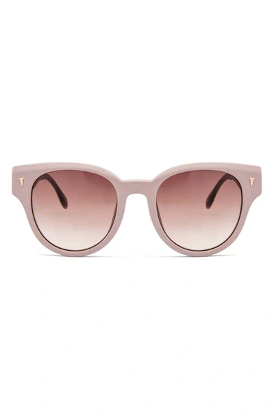 Mita Brickell 50mm Round Sunglasses In Matte Blush / Gradient Brown
