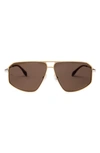 Mita Milano 57mm Aviator Sunglasses In Brown