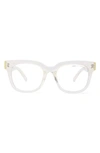 Aimee Kestenberg Houston 52mm Square Blue Light Blocking Glasses In Crystal Clear/ Clear