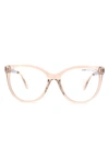 Aimee Kestenberg Bowery 55mm Cat Eye Blue Light Blocking Glasses In Crystal Blush W/ Silver/ Clear