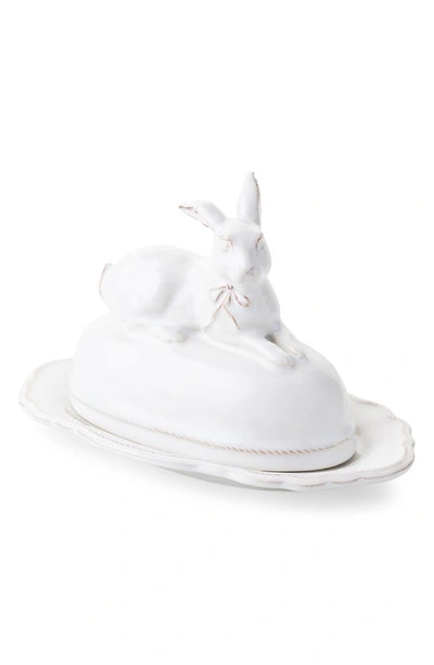 Juliska Clever Creatures Bridget Bunny Butter Dish In Whitewash