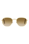 Ray Ban 51mm Gradient Aviator Sunglasses In Arista/ Clear Gradient Brown