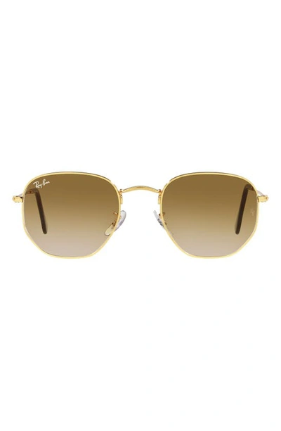 Ray Ban 51mm Gradient Aviator Sunglasses In Arista/ Clear Gradient Brown