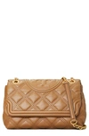 Tory Burch Fleming Soft Quilted Lambskin Leather Shoulder Bag In Moose