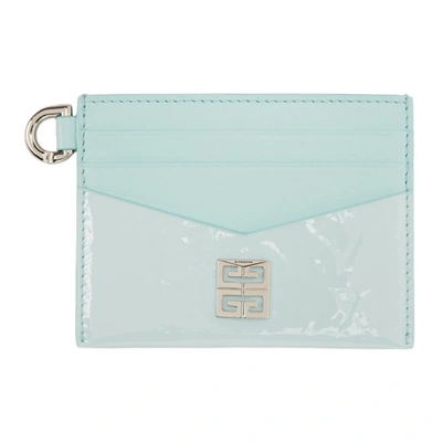 Givenchy 4g Leather Card Case In Sky Blue