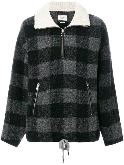Isabel Marant Étoile Checked Zip Up Knitted Top - Black