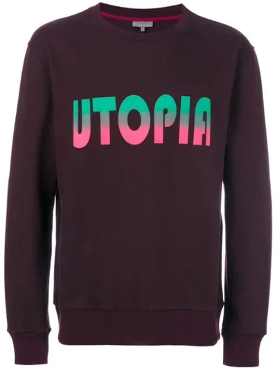 Lanvin Utopia Graphic Crewneck Sweatshirt In Bordeaux