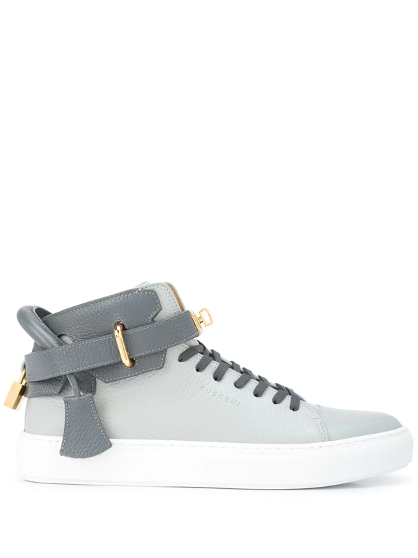 Buscemi Alce Leather High-top Sneakers In Light Grey | ModeSens