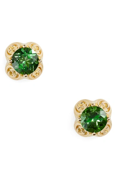 Gucci Women's 18k Yellow Gold & Green Tourmaline Interlocking G Earrings With Butterfly Clasp In Yg