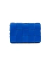 Bottega Veneta The Cassette Leather Crossbody Bag In Cobalt Silver