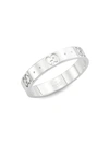 Gucci Icon Thin Band 18k White Gold Ring In Silver