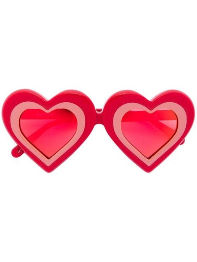 Yazbukey - Heart Shaped Sunglasses  In Red
