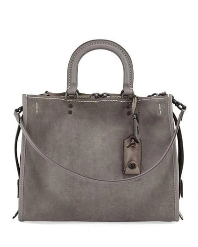 Coach Rogue Suede Shoulder Bag, Gray