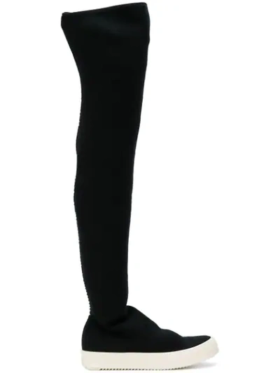 Rick Owens Drkshdw Sneaker Thigh High Boots In Black